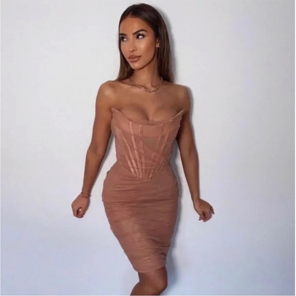 House of CB corset dress Leila Blush